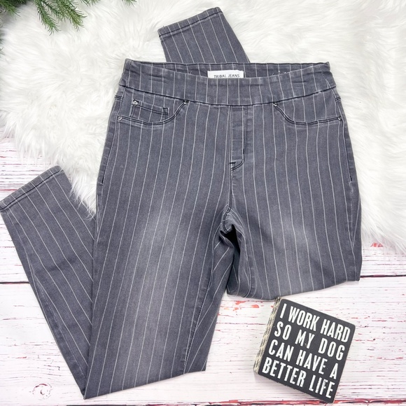👖|•TRIBAL JEANS•| Audrey Mid-Rise Jegging Ankle Pull On Stretch Jeans Size 8👖 - Picture 2 of 5